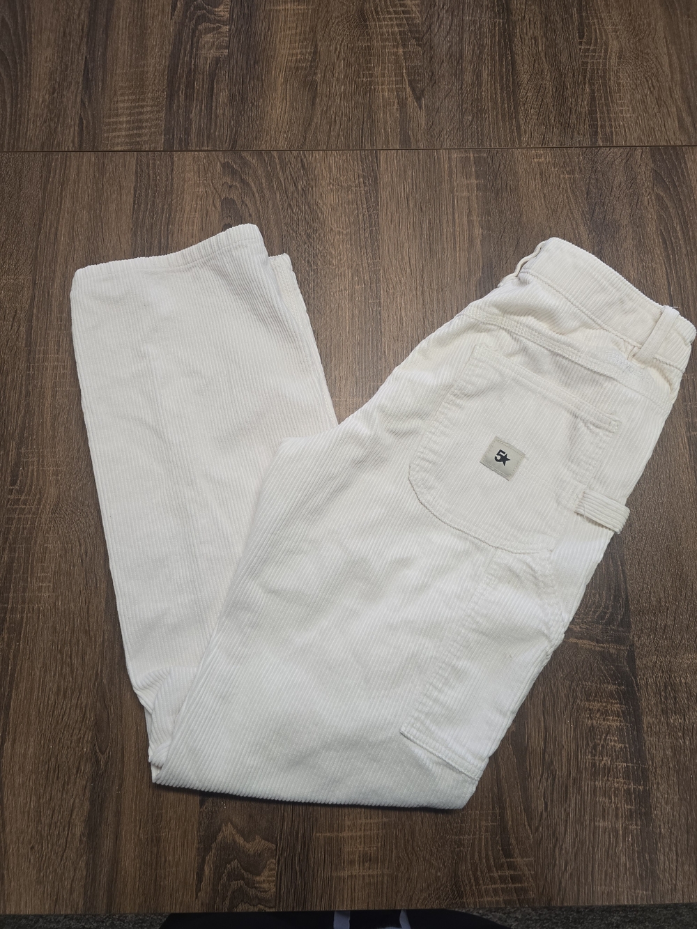 Five Star General Womens Corduroy Carpenter Pants Cream Size 3/26 Utility Y2K